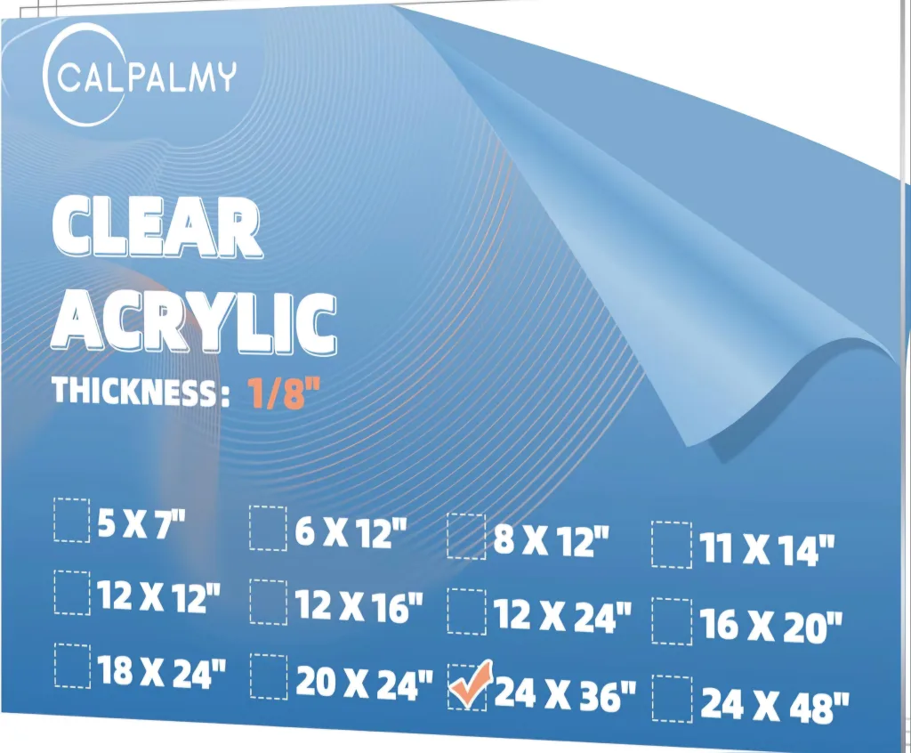 24"x36" Clear Acrylic Plexiglass 1/8” Thick thumbnail