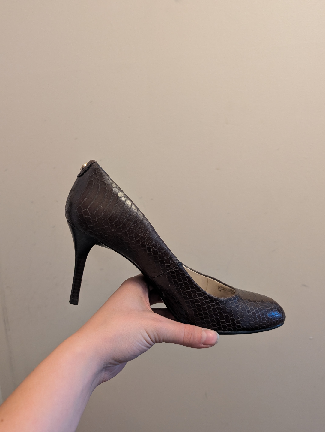 Michael Kors Brown Snake Leather Heels (size 7) - photo 3
