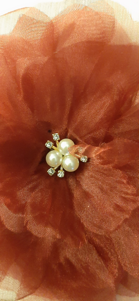 Burgundy Flower Hair Clip - 4.5 inch - photo 2