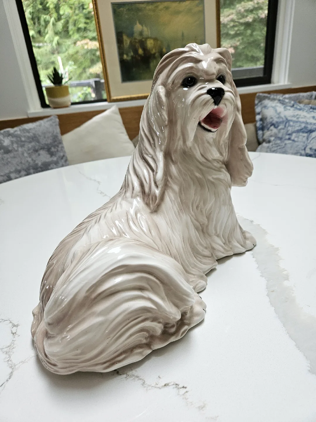 Made in Italy Ronzan Large Ceramic Shih Tzu Dog Figurine image indicator(8)