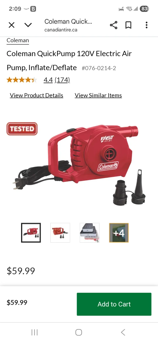 Coleman QuickPump 120V Electric Air Pump image indicator(4)