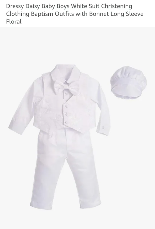 baby boy baptism outfit *new*6 to 9 thumbnail