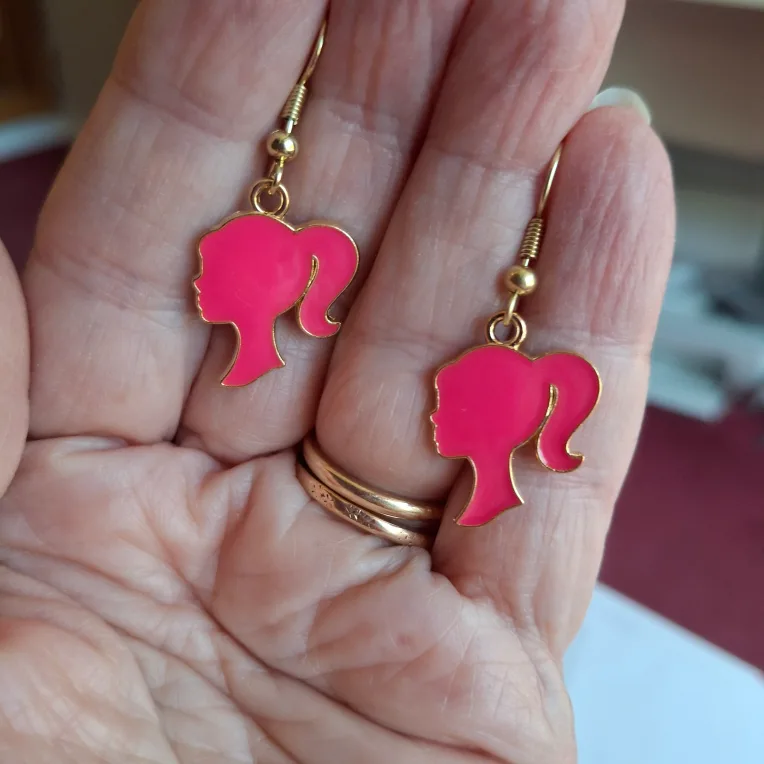 Barbie Earrings - Pink & Gold thumbnail