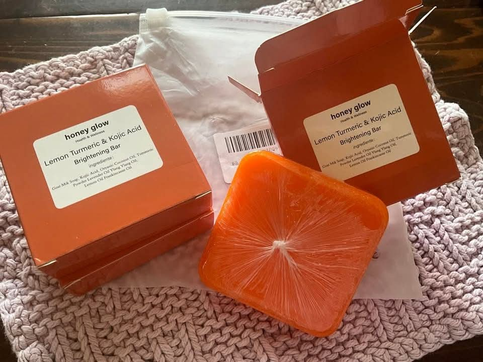 New~Lemon Turmeric Kojic Soap Bar, Crafted,All Skin Types(3 PK)