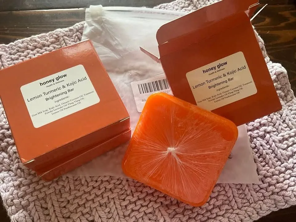 New~Lemon Turmeric Kojic Soap Bar, Crafted,All Skin Types(3 PK) thumbnail