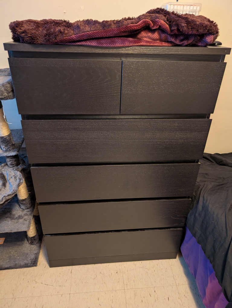 IKEA Malm Black-Brown 6-Drawer Dresser