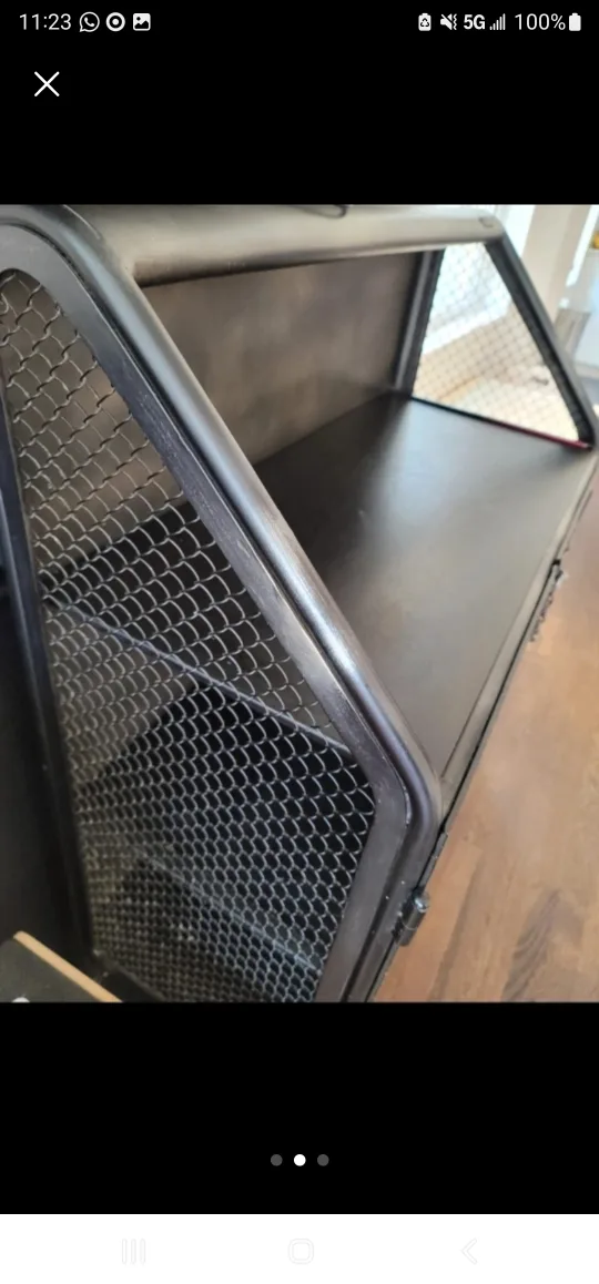 Restoration hardware Black Metal Bar Cabinet image indicator(2)