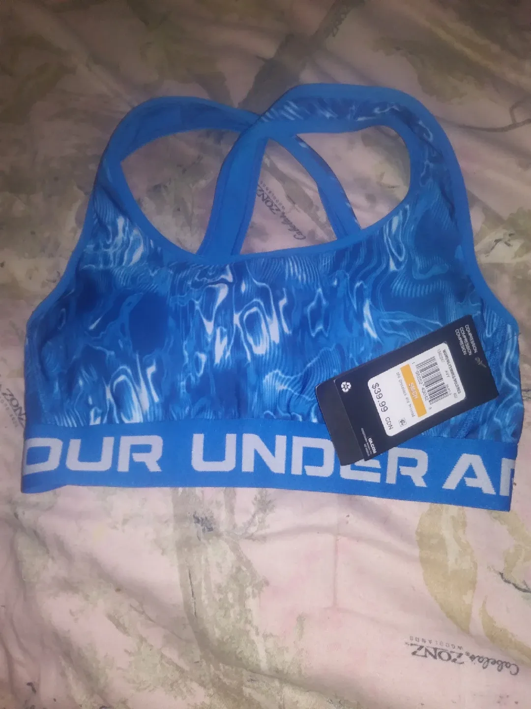 Under Armour Blue Sports Bra - Size Small thumbnail