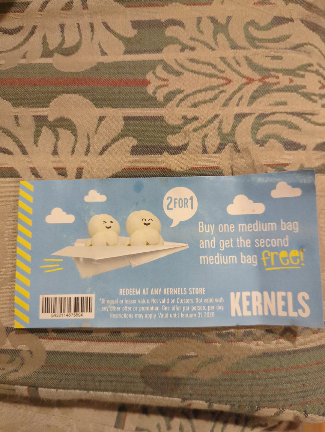 Kernels 2 for 1 Medium Bag Coupon