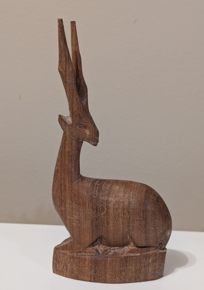 Wooden Gazelle Figurine