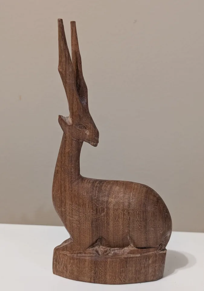 Wooden Gazelle Figurine thumbnail