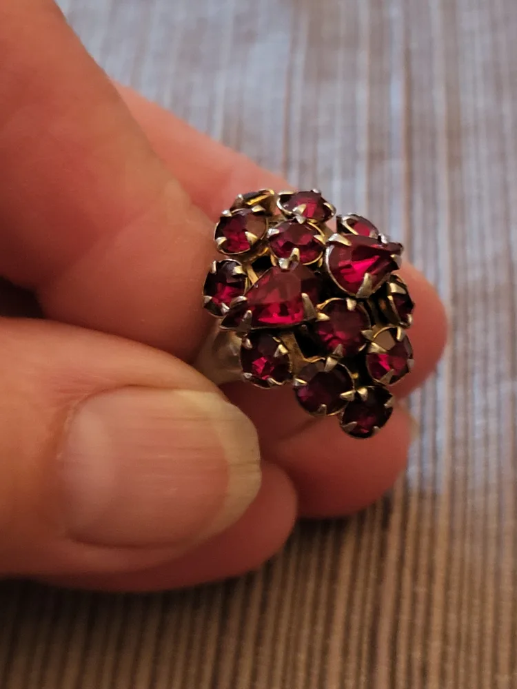Vintage Red Stone Cluster Ring thumbnail