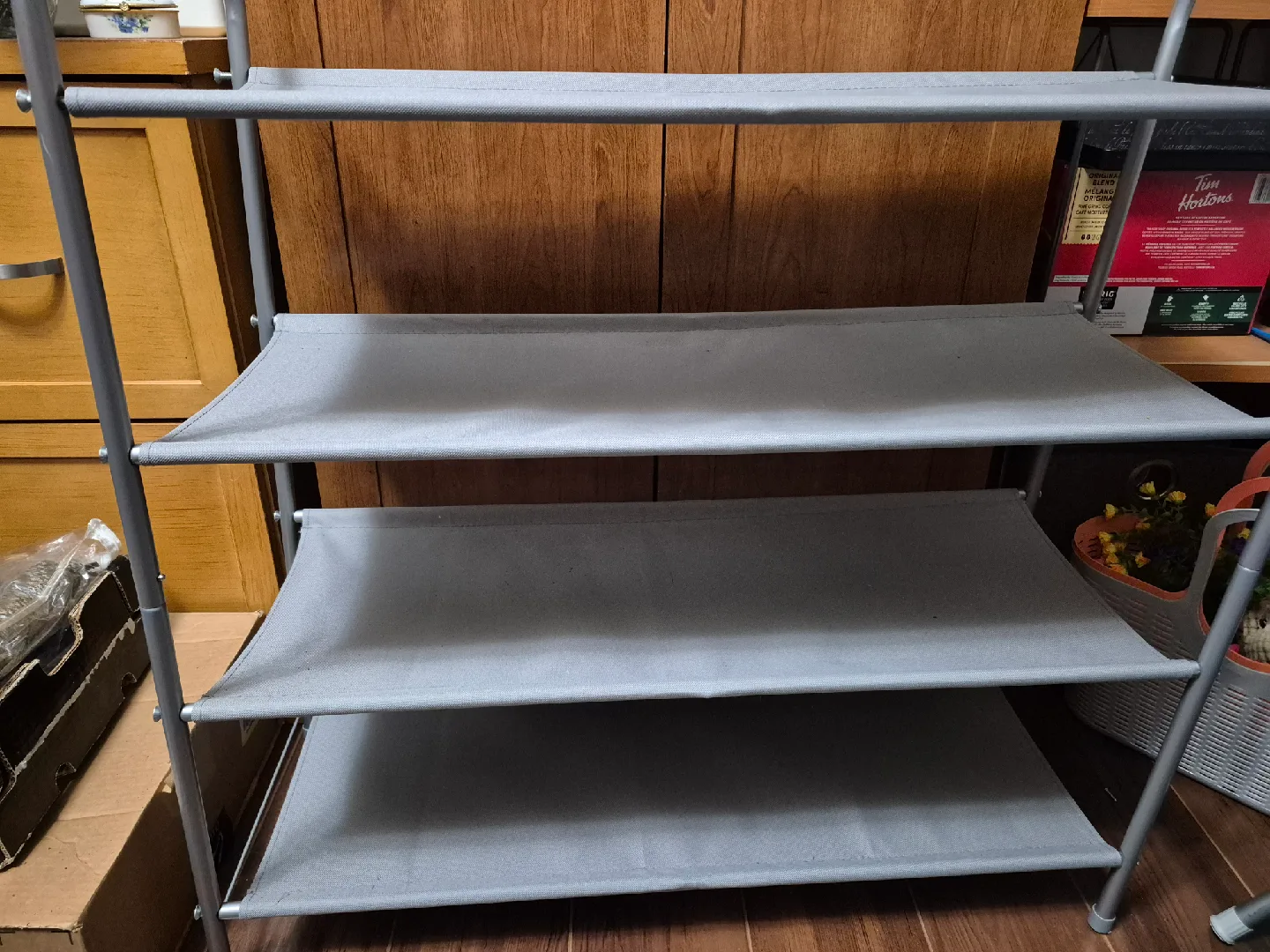 Grey 4-Tier Shoe / Accessory Shelf Unit image indicator(2)