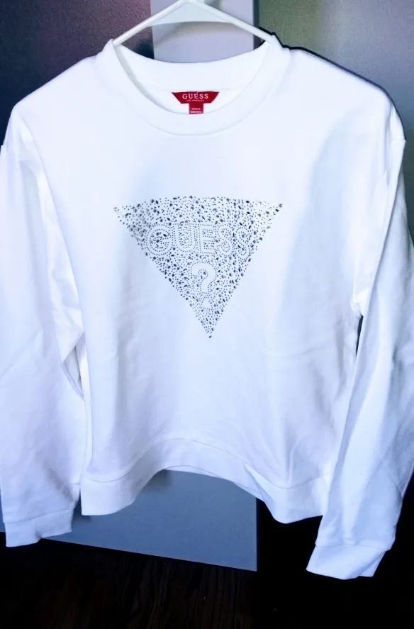 Guess White Crewneck Sweaters $39.99 each image indicator(2)