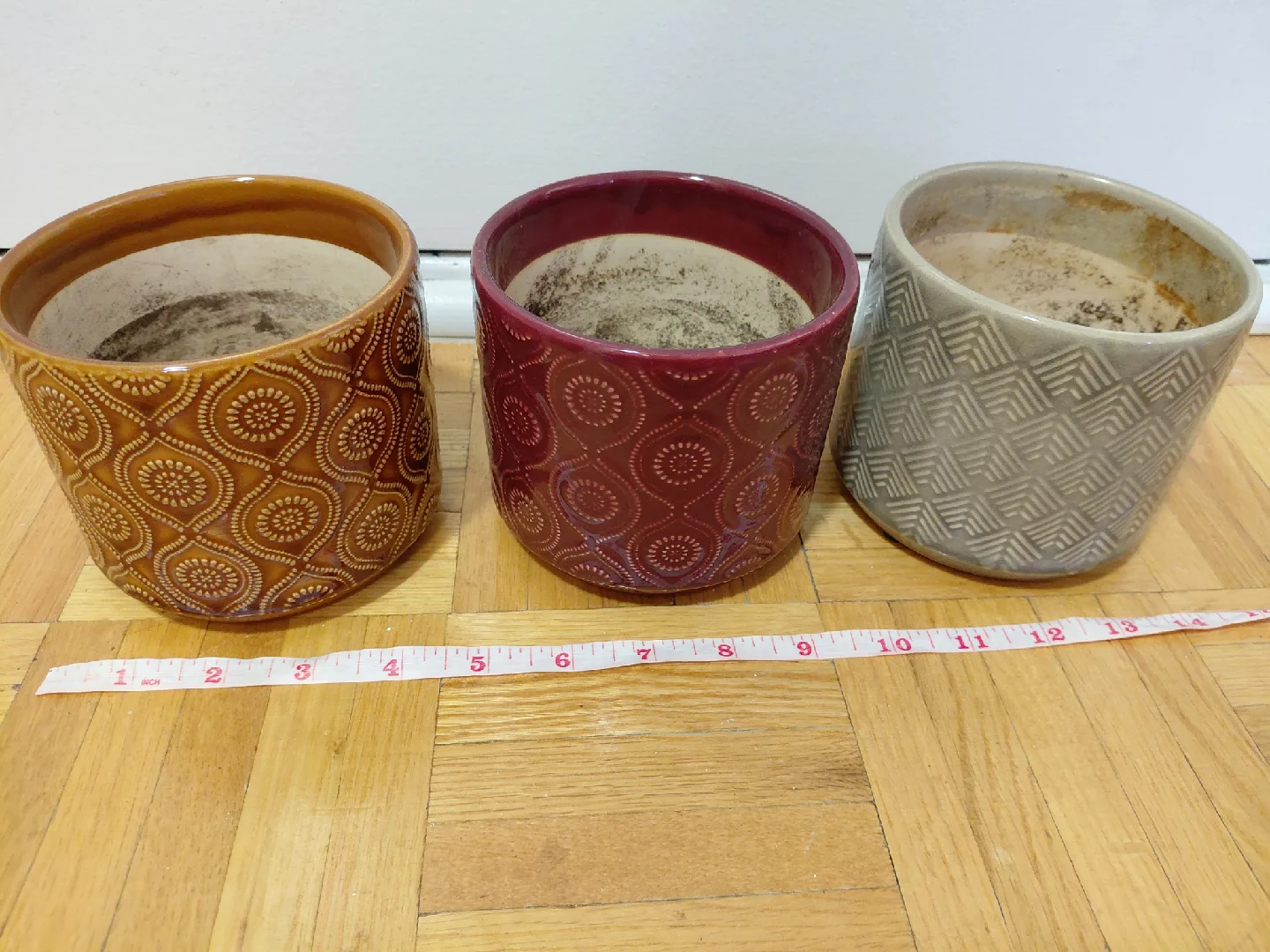 Set of 3 Decorative Ceramic Flower Pots thumbnail