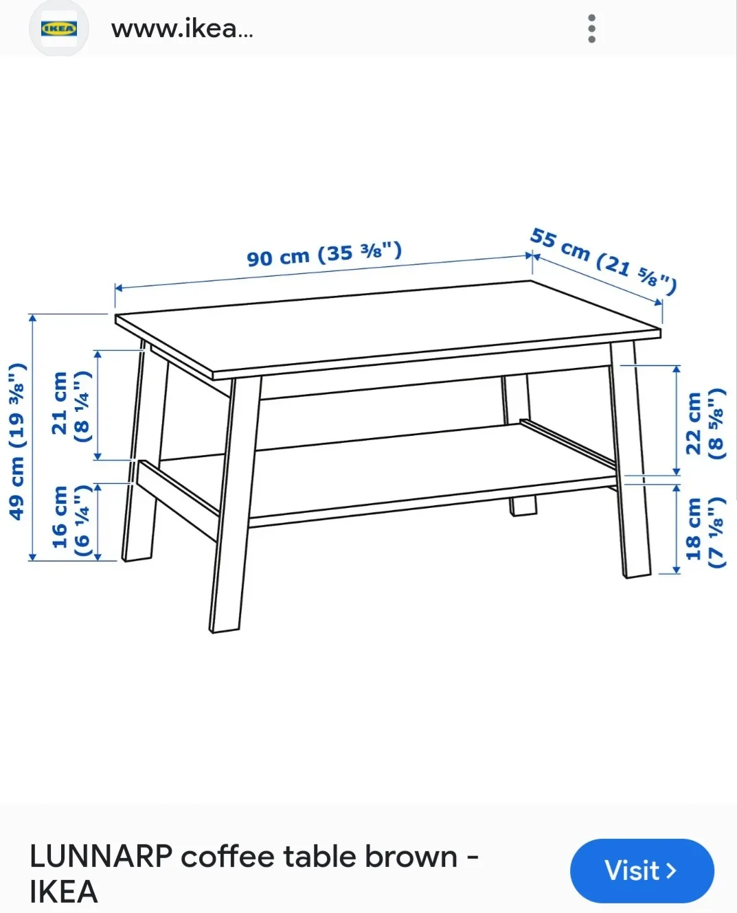 ➡️ IKEA Lunnarp White Coffee Table (90x55 cm) image indicator(7)