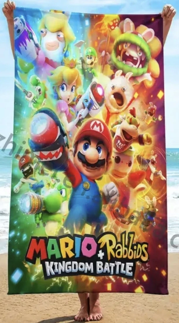 Super Mario Bros Beach Towel soft touch and lightweight - photo 3