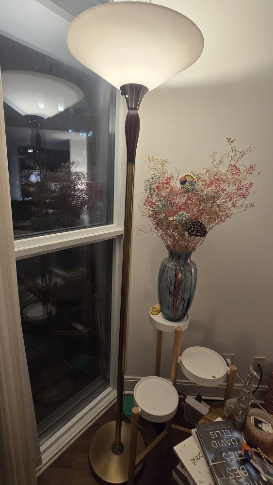 Gold Floor Lamp with White Shade - photo 5