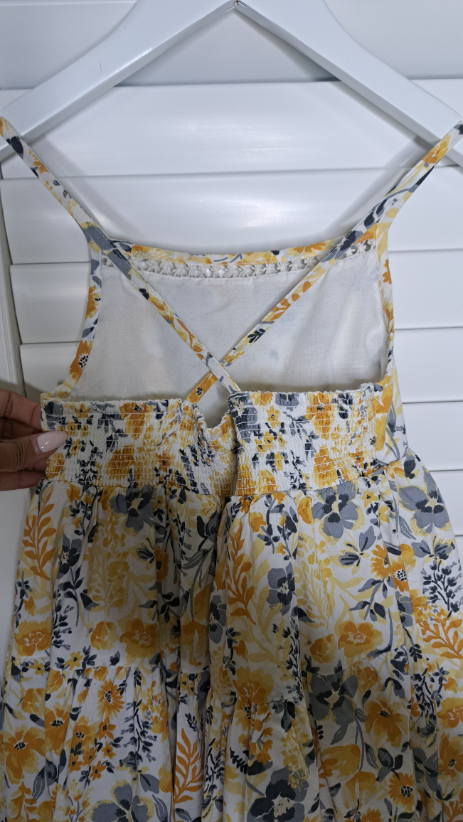 Floral Sundress - Yellow & Grey Sz 6 kids - photo 4