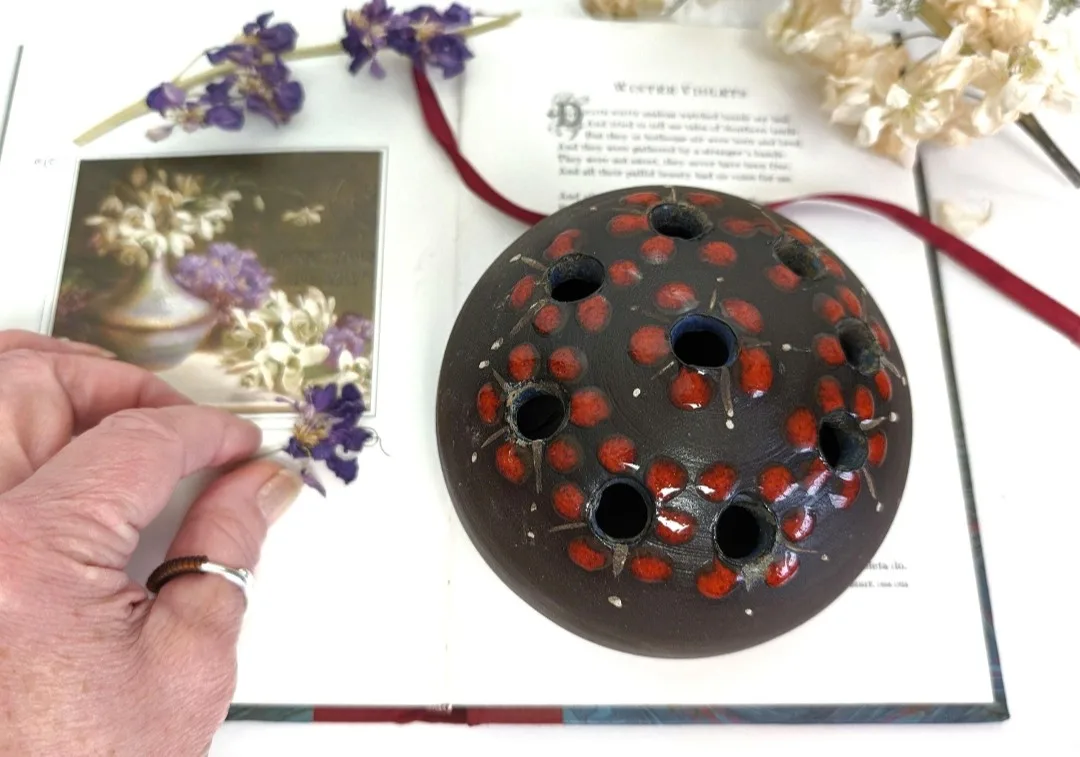 Vintage Clay Flower Frog ~ Stem Support image indicator(8)