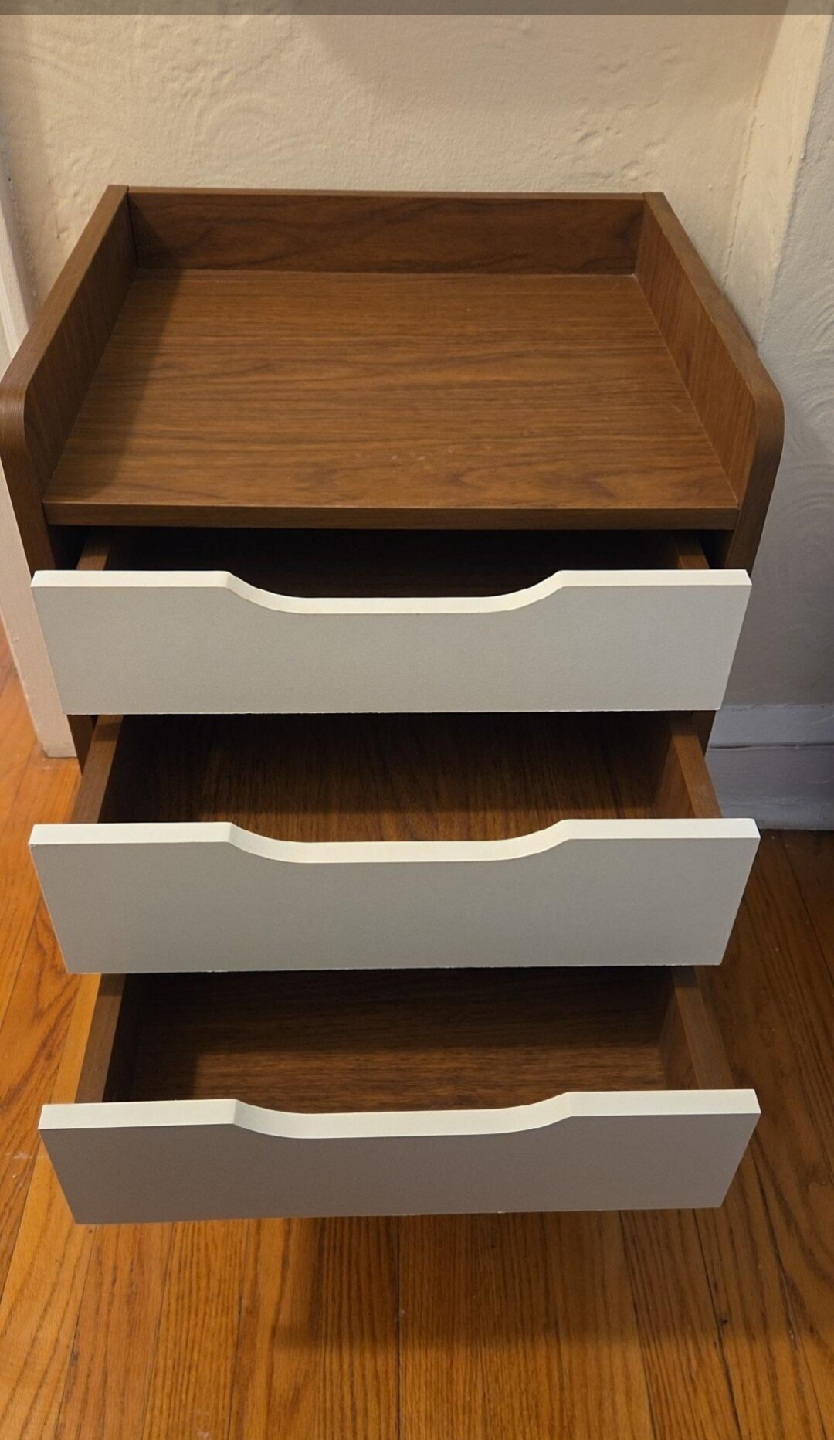 Wood Nightstand with 3 Drawers - photo 3