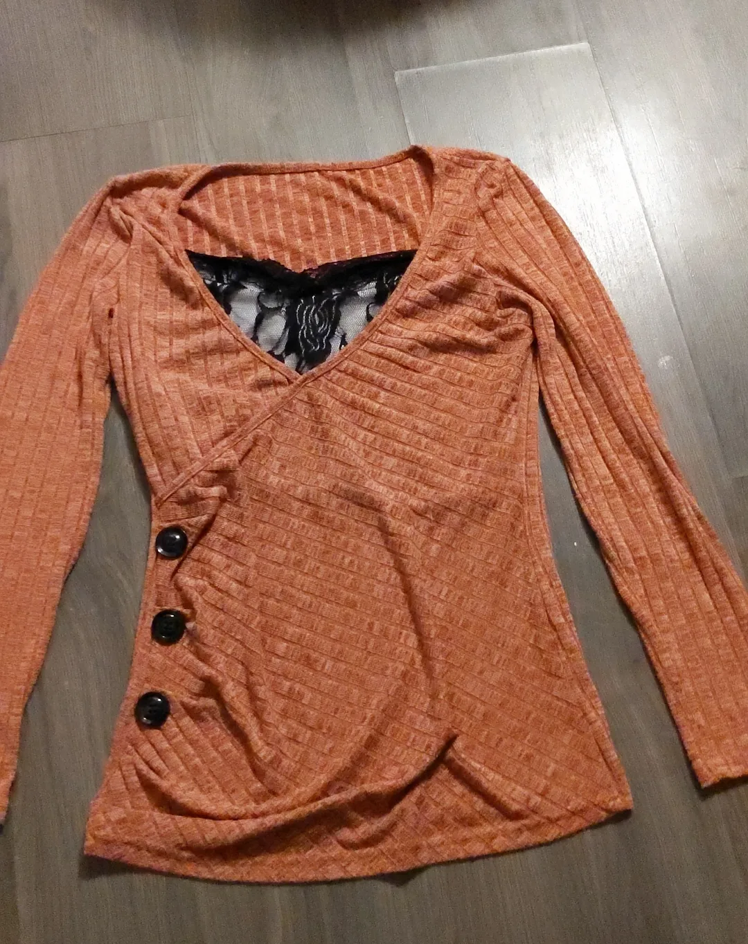 Pink Long SleeveTop w/ Lace Detail thumbnail