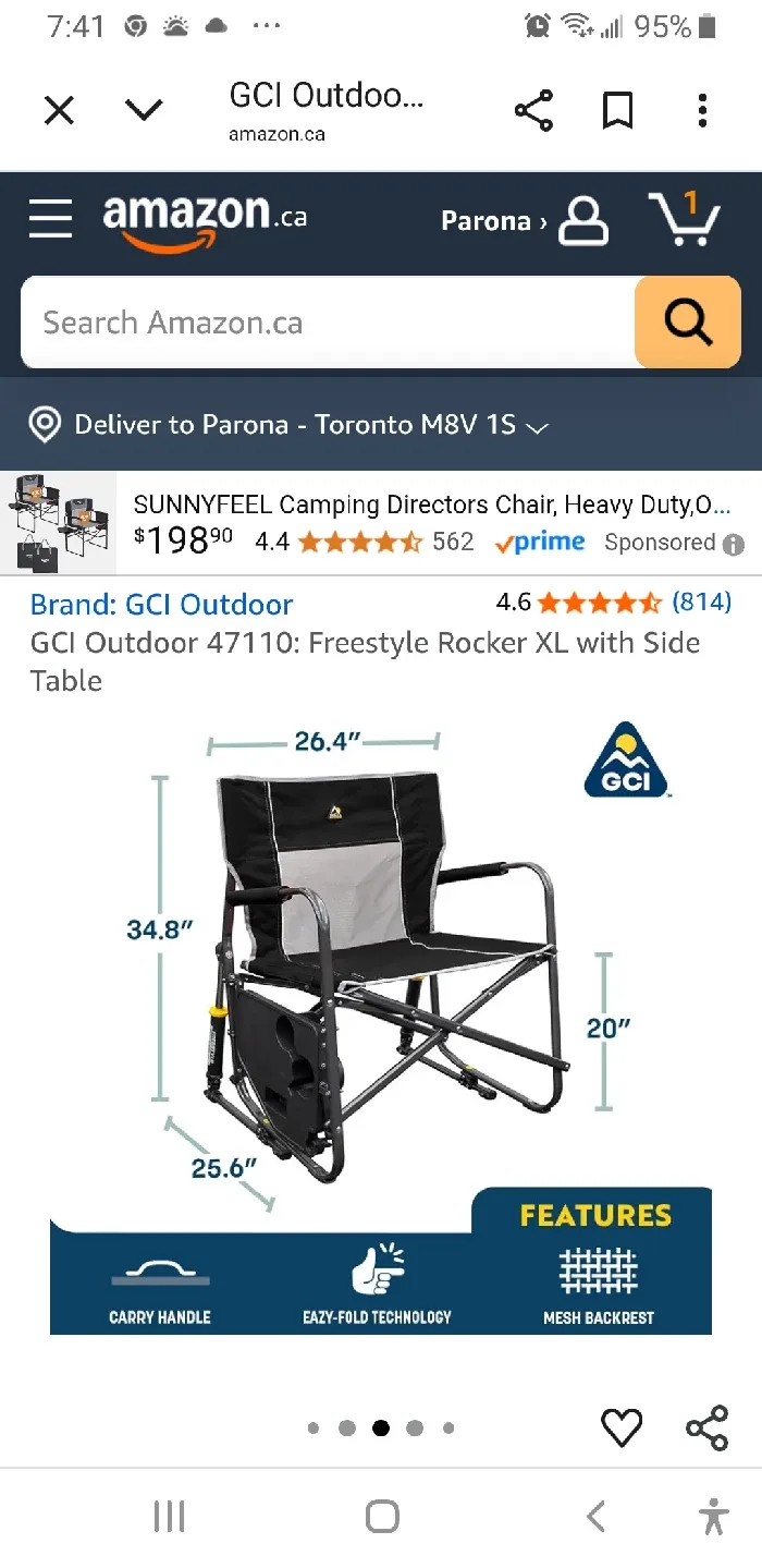 GCI Outdoor Freestyle Rocker XL w/ Side Table image indicator(7)