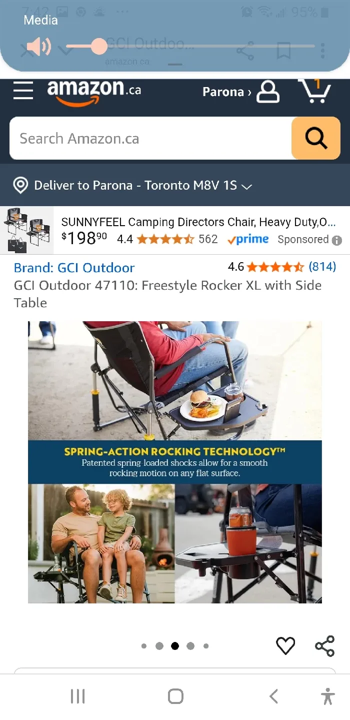 GCI Outdoor Freestyle Rocker XL w/ Side Table image indicator(8)