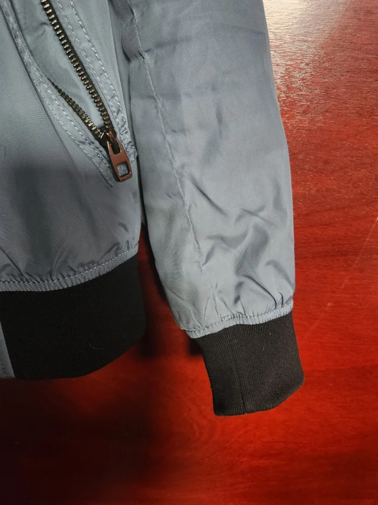 Zara Man Blue Bomber Jacket - Size M image indicator(9)