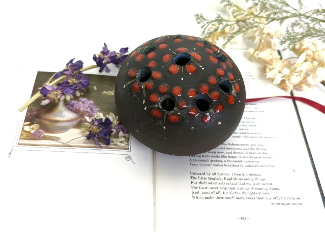 Vintage Clay Flower Frog ~ Stem Support image indicator(4)