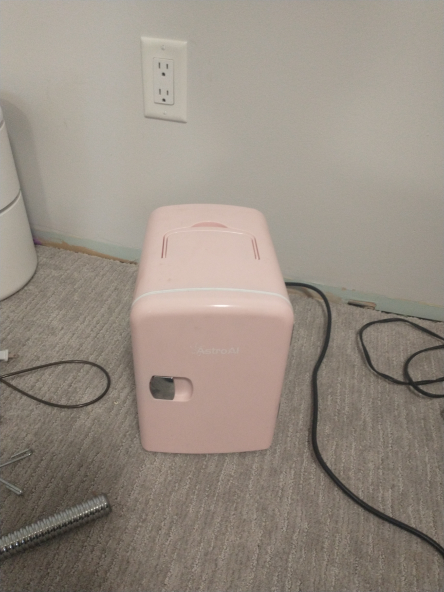 pink mini fridge