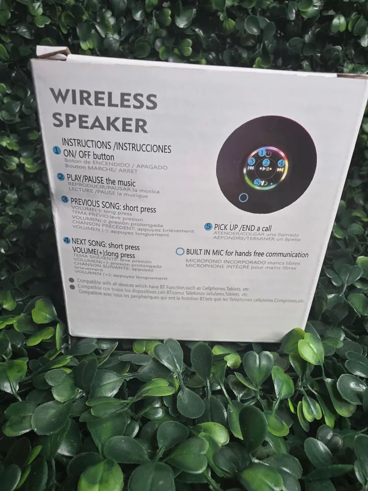 Shower Wireless Speaker - 7 Colors LED image indicator(3)