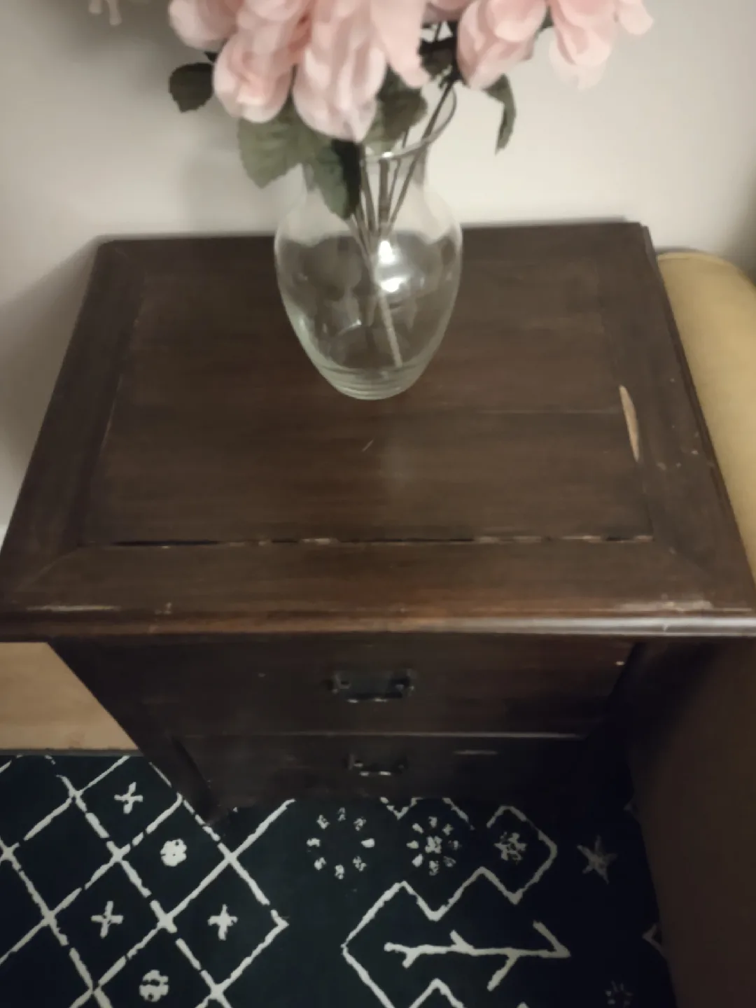 Dark Brown Wood 2-Drawer Nightstand image indicator(4)