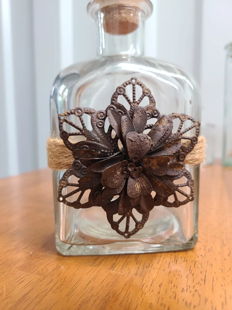 Decorative Glass Bottle with Cork Stopper image indicator(2)