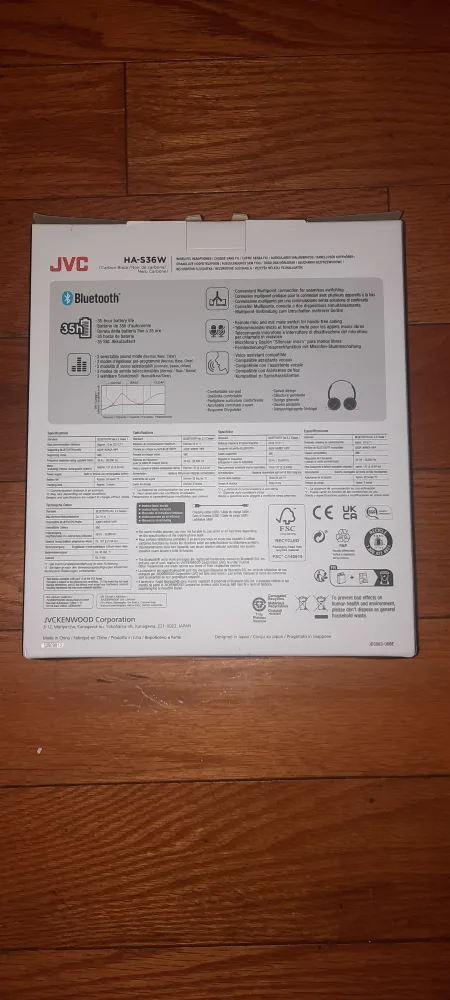 JVC Deep Bass HA-S36W Wireless Headphones - NEW image indicator(2)