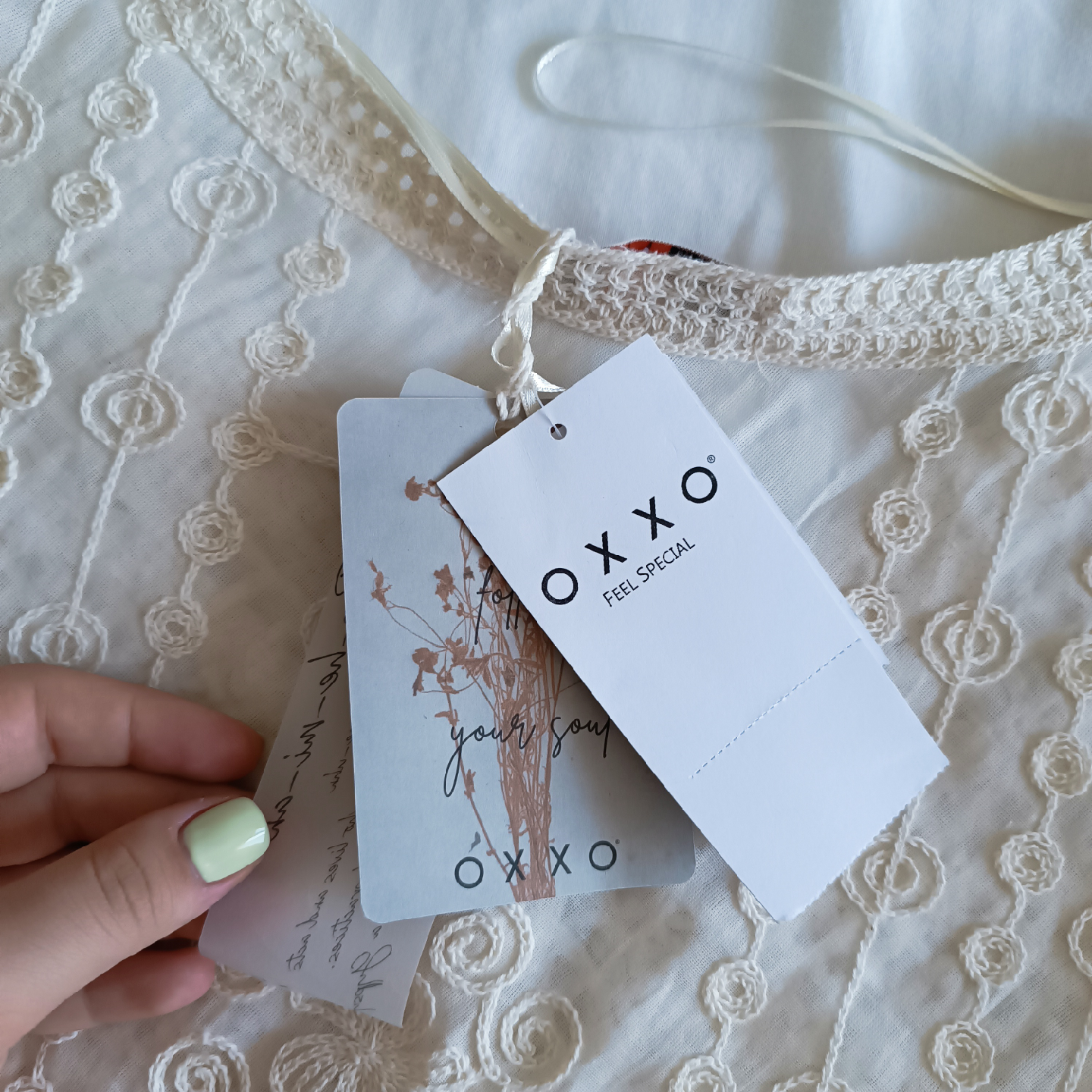 Ivory White OXXO Crochet Blouse - Size Medium - photo 3