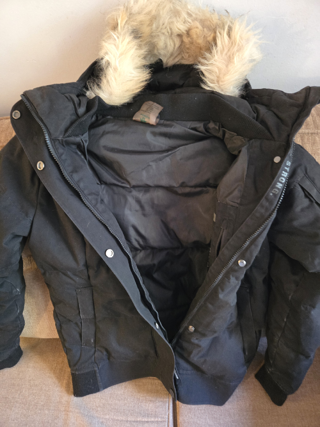 Women's Woods Black Down Jacket - Size Small - photo 2