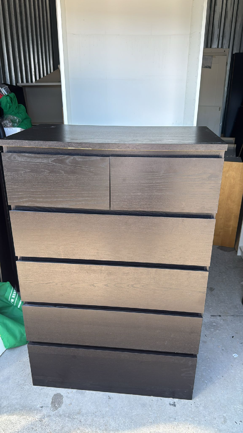 IKEA MALM Black 6-Drawer Dresser