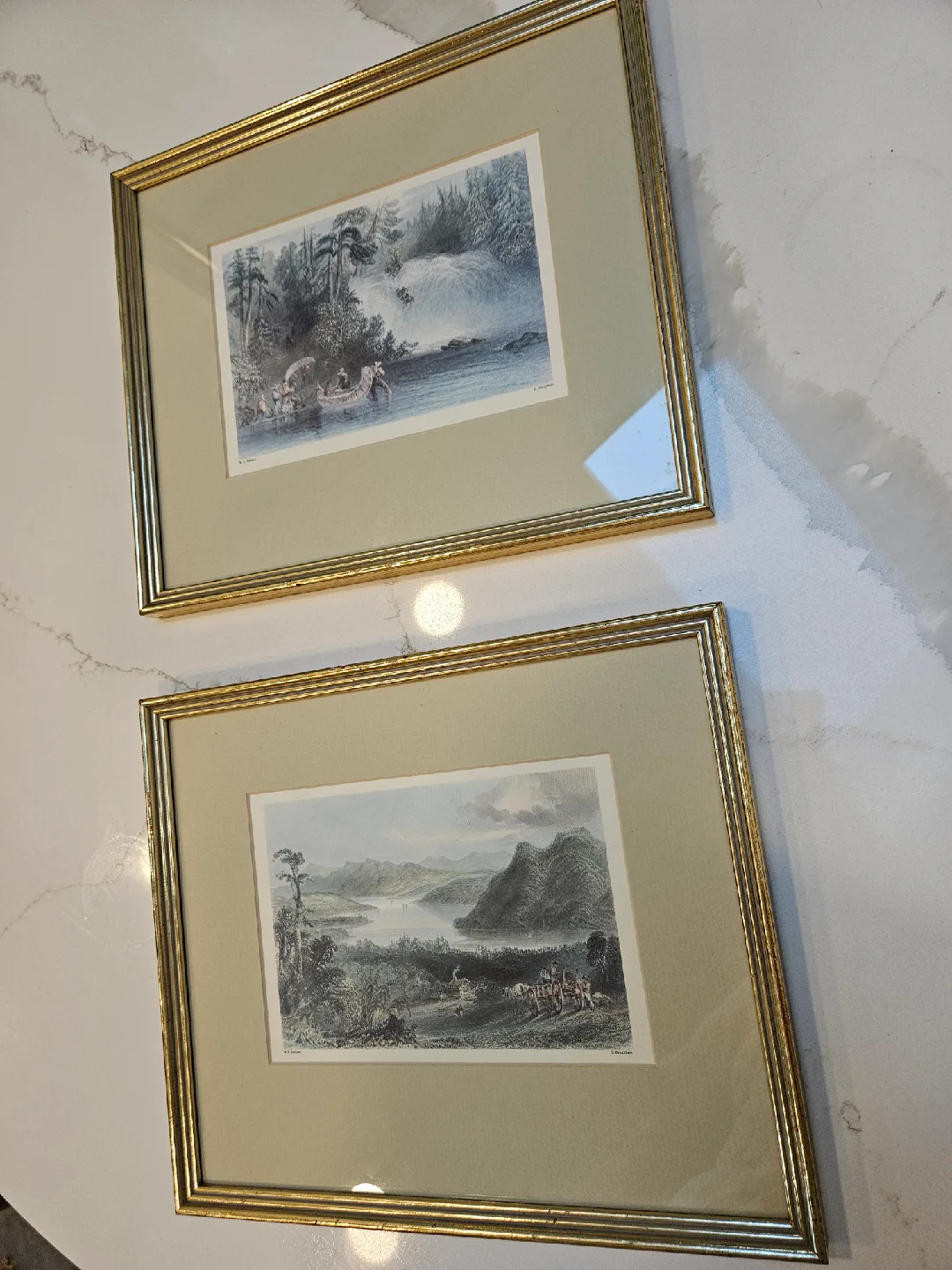 Framed Vintage Landscape Prints - Set of 2 thumbnail