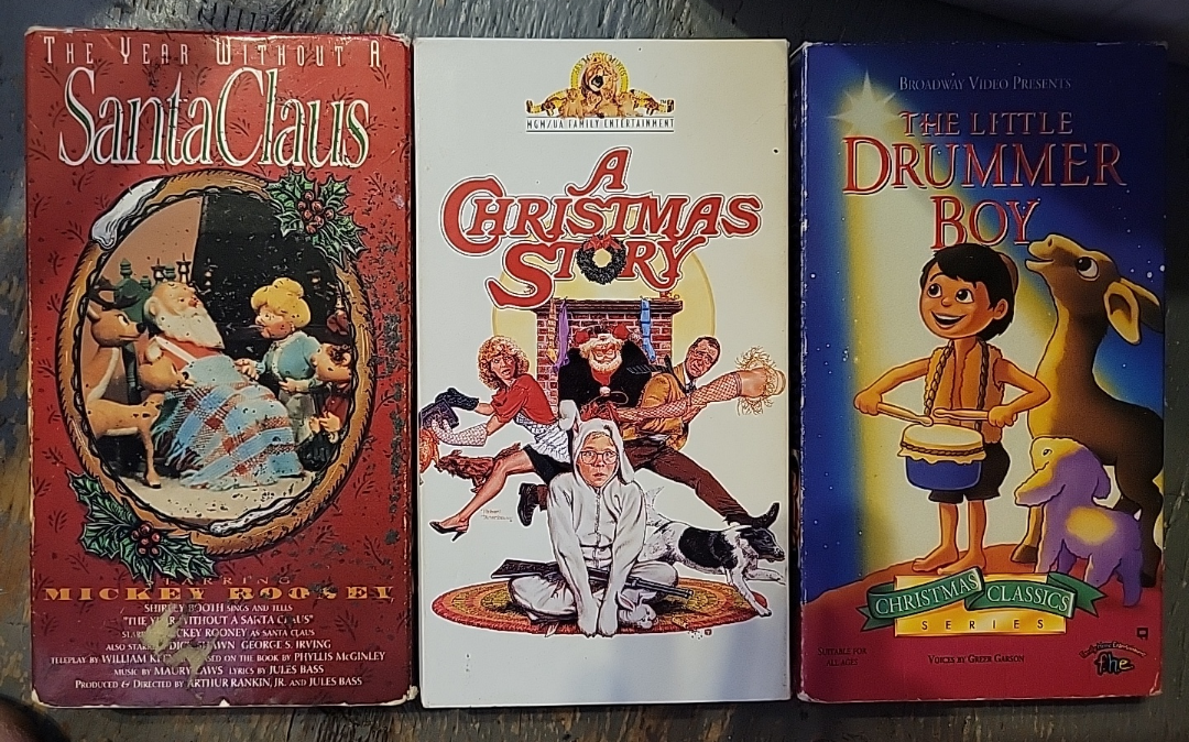Christmas VHS Tapes: Santa Claus, Christmas Story, Drummer Boy