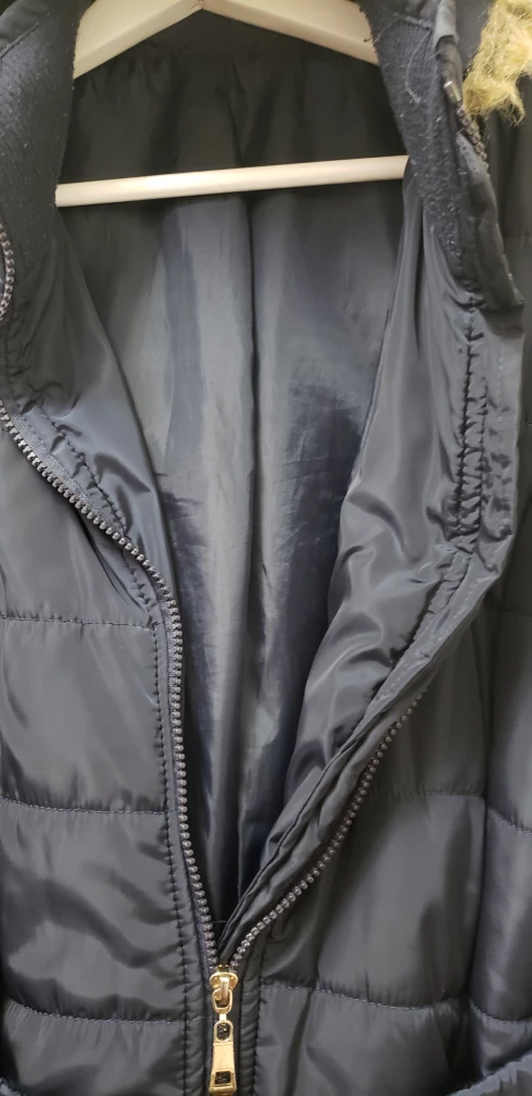 Black Puffer Coat with Fur Hood - photo 3
