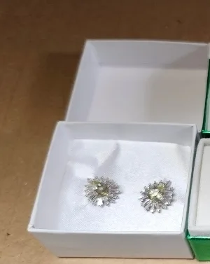 Silver Tone Floral Stud Earrings thumbnail