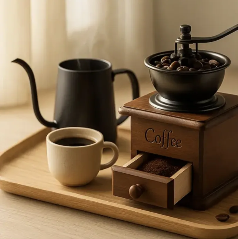 Manual Coffee Grinder - Wooden Mill image indicator(2)