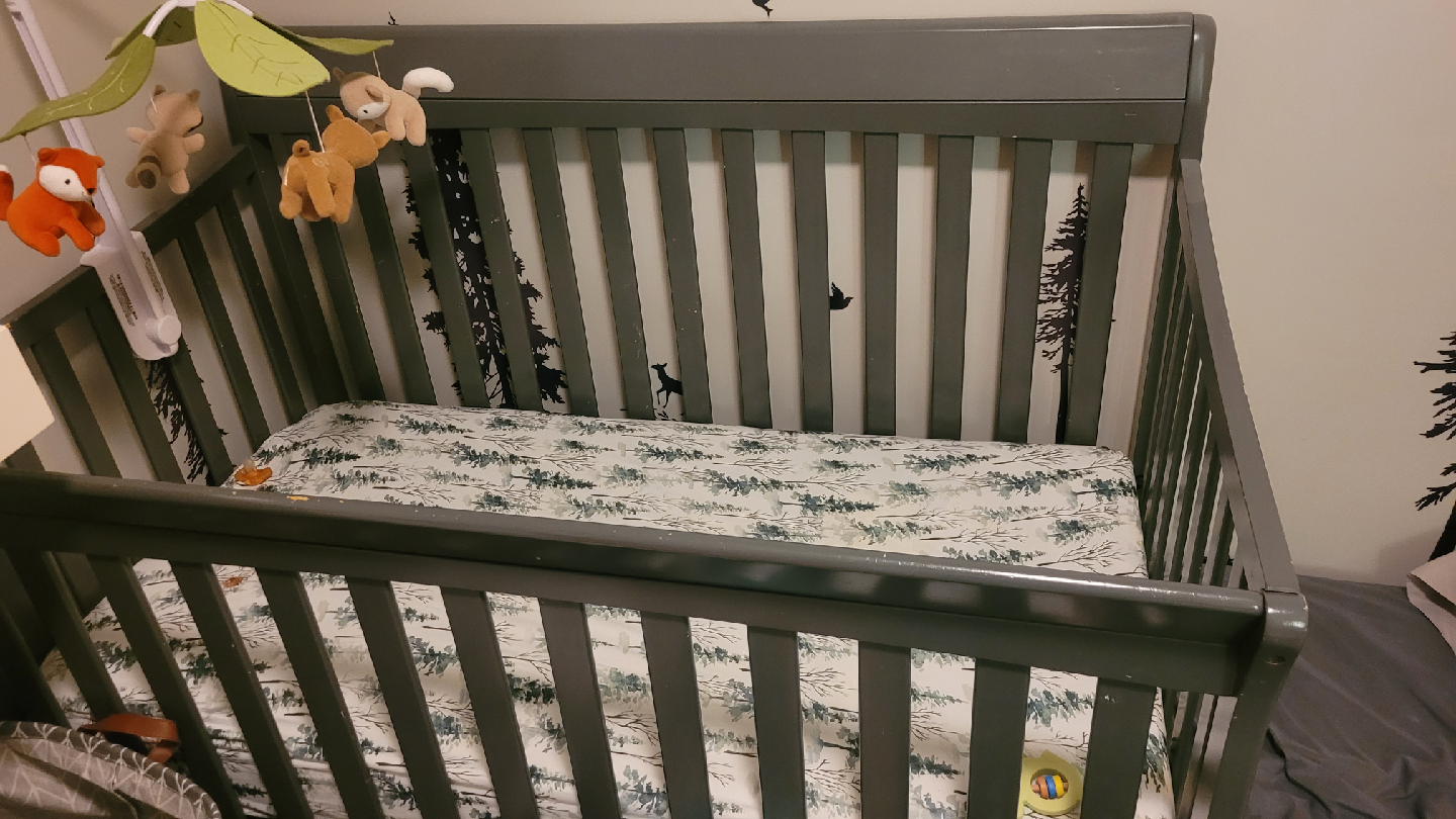 Grey Convertible Baby Crib