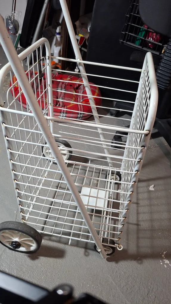 White Metal Shopping Cart image indicator(3)