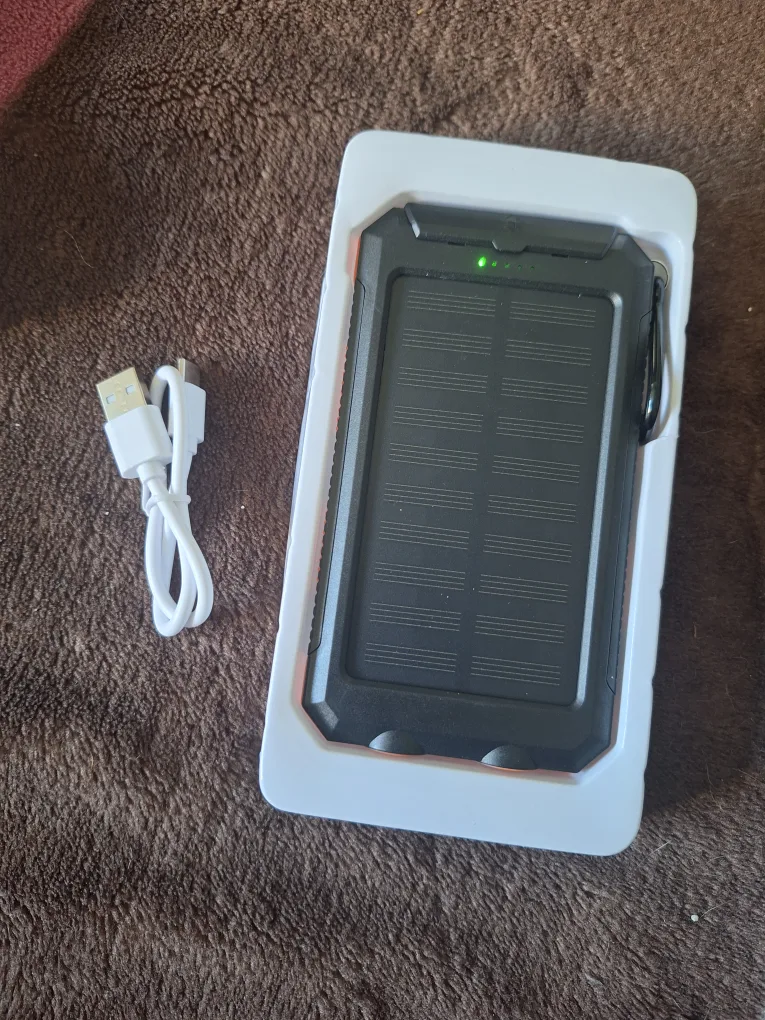 NEW 10000 mAh Solar Power Bank w/ Flashlight 🔋 🔦 image indicator(3)