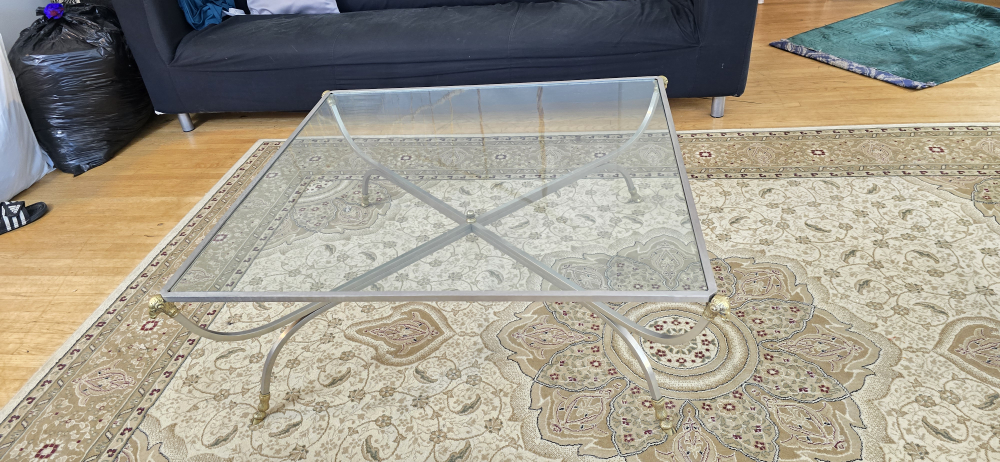 Glass Top Coffee Table with Metal Frame - photo 4