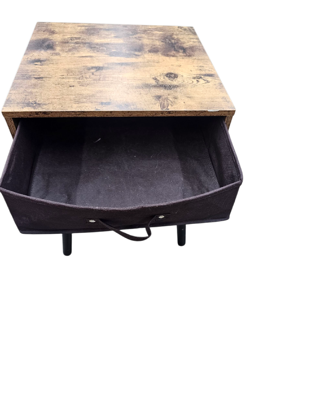 Brown Wood Grain Nightstand with Drawer - photo 3