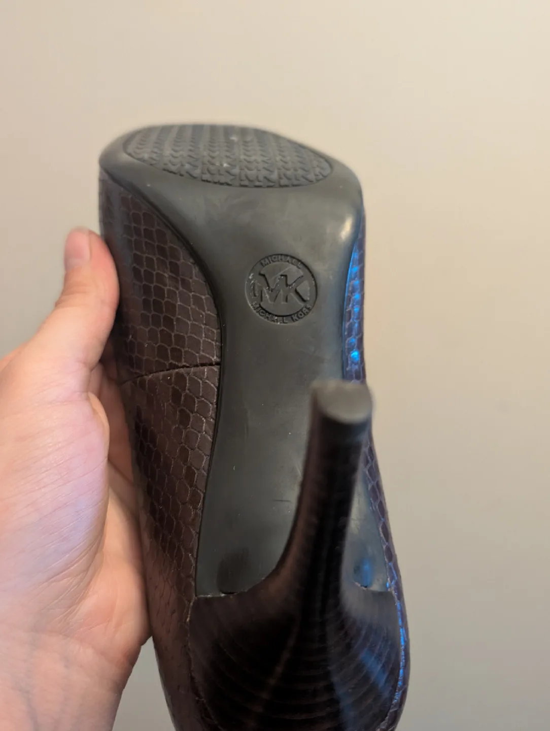 Michael Kors Brown Snake Leather Heels (size 7) image indicator(5)