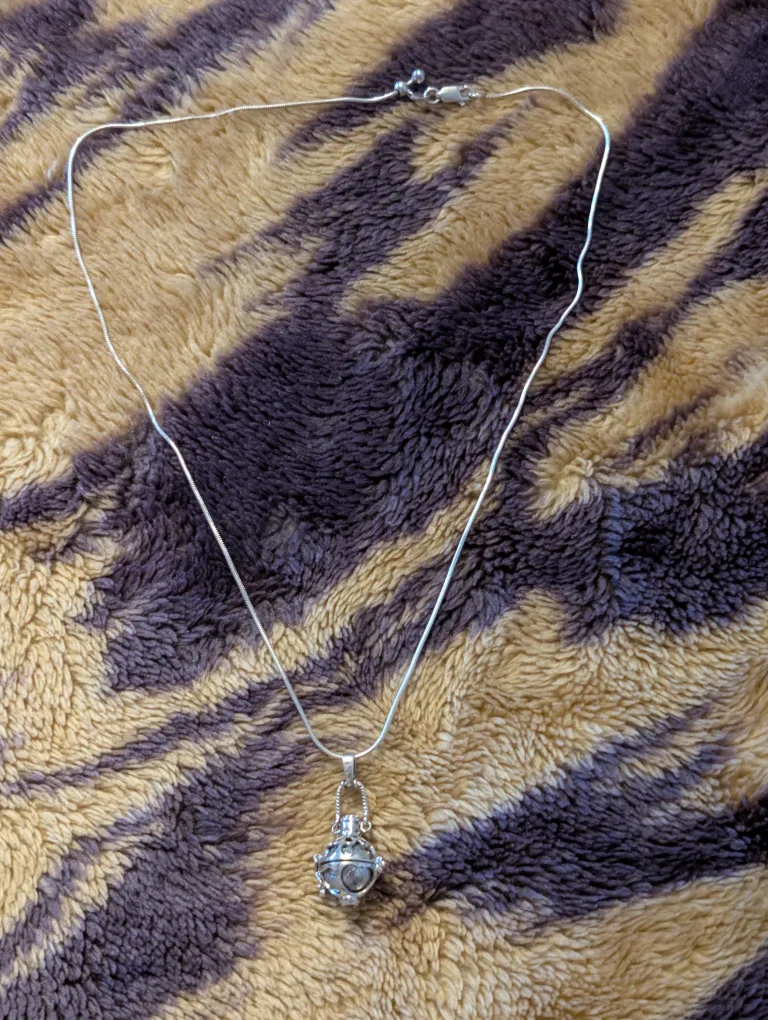 Silver Necklace with Locket Pendant 925 Munionalusta Meteorite thumbnail